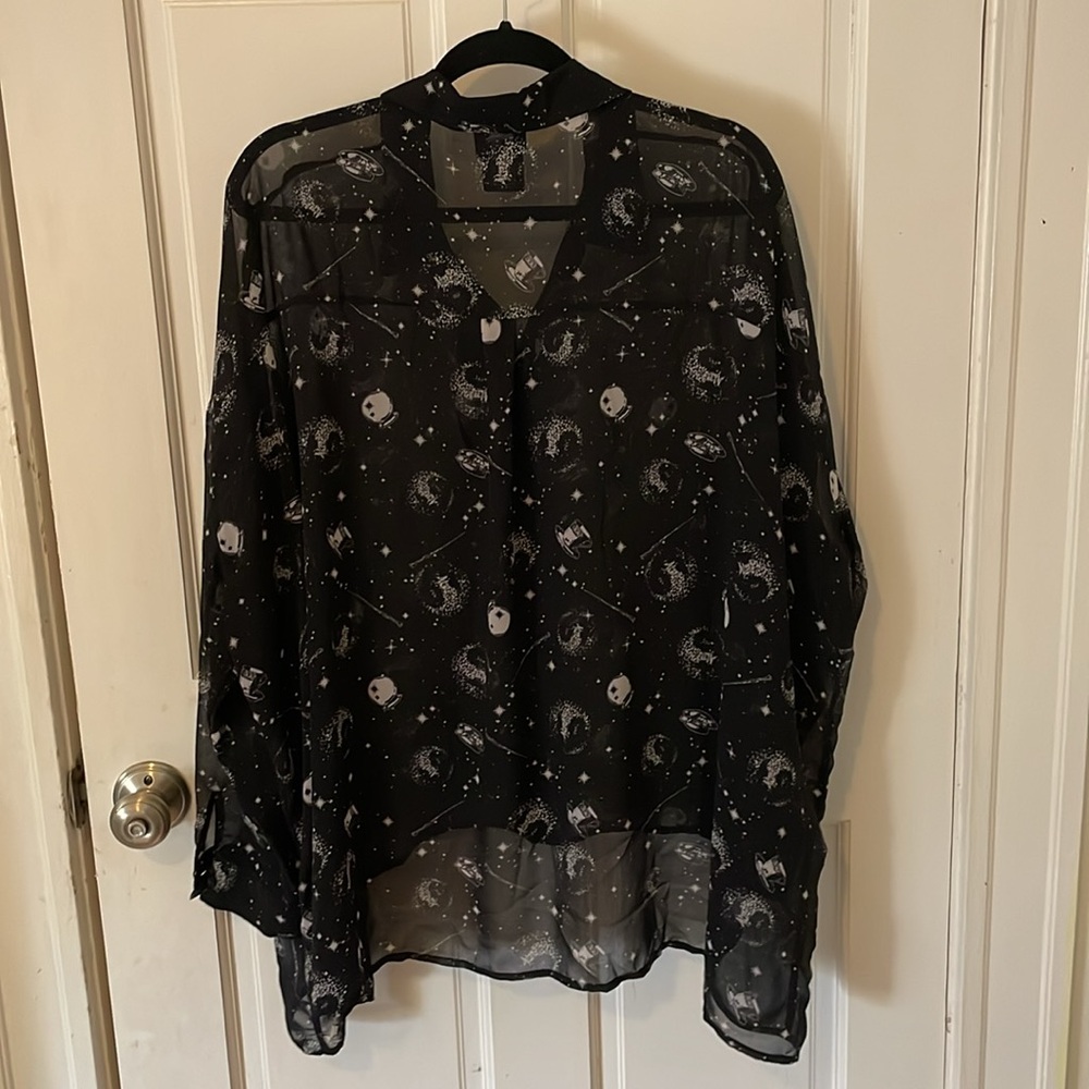 Harry Potter wands and divination silky blouse size XL - Picture 4 of 4